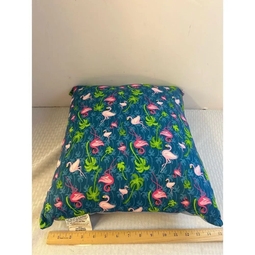 Flamingo Palm trees pillow 16x15